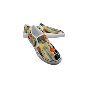 So#44 Men's Slip On Sneakers abstract print