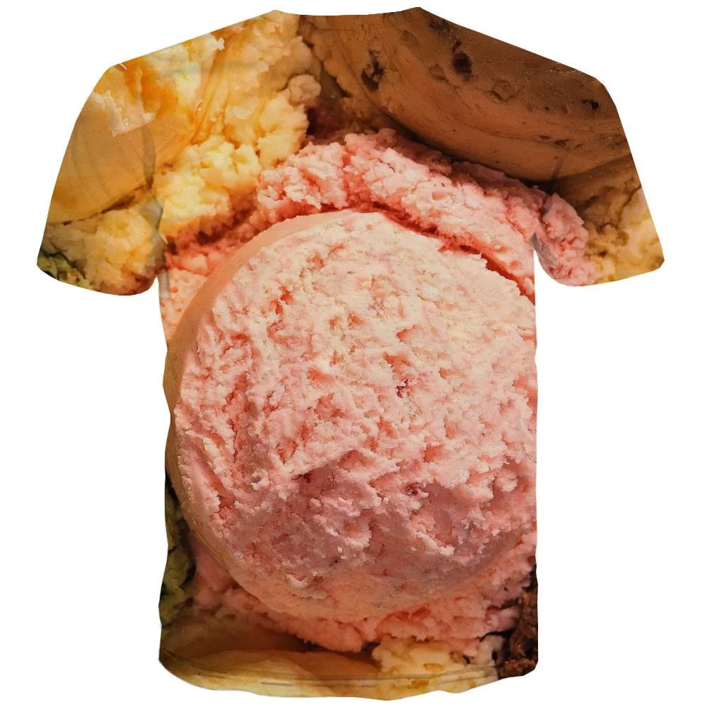 Sweet T-shirt Men Gourmet Shirt Print Icecream Tshirt Anime Colourful T shirts Funny