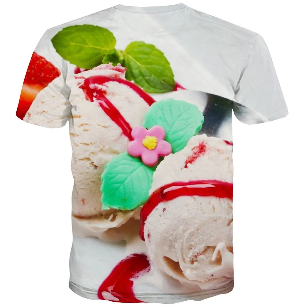 Sweet T shirts Men Gourmet T shirts Funny Icecream Tshirts Cool Colourful Tshirt Printed