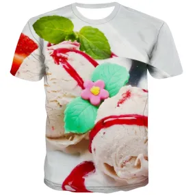 Sweet T shirts Men Gourmet T shirts Funny Icecream Tshirts Cool Colourful Tshirt Printed