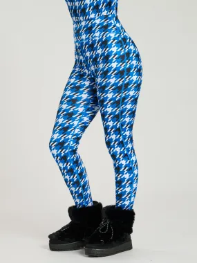 The 'Alpine' legging in cobalt houndstooth