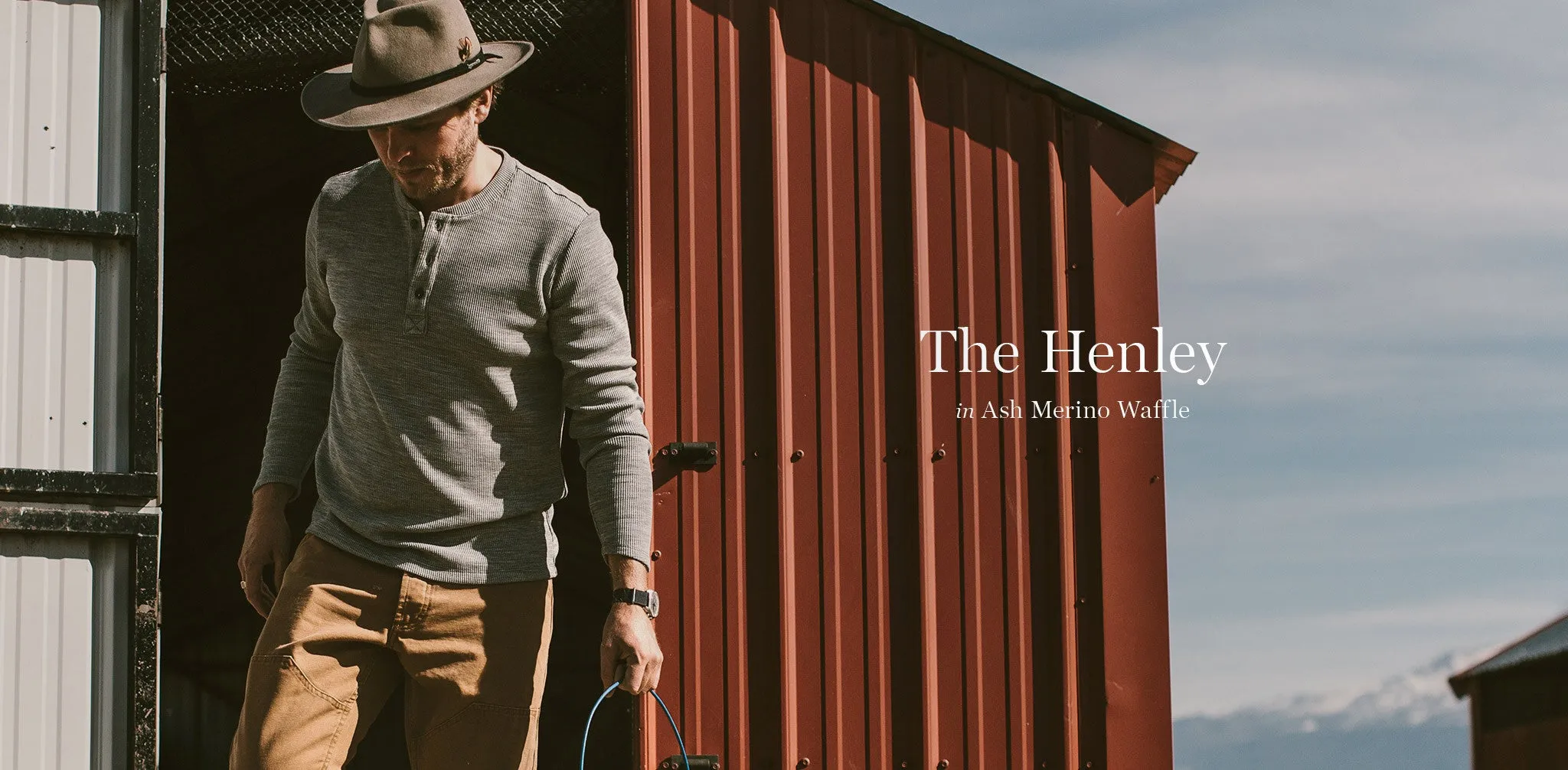 The Henley in Ash Merino Waffle