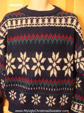 Ugly Christmas Sweater 2sided Nordic Snowflakes