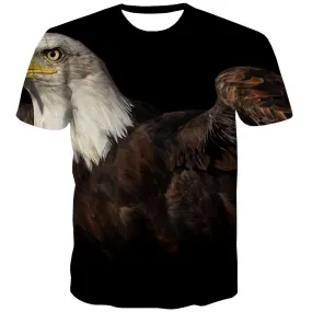 USA T shirts Men Animal Tshirts Novelty Raptor T-shirts Graphic Fly Tshirts Cool Eagle Tshirt Printed