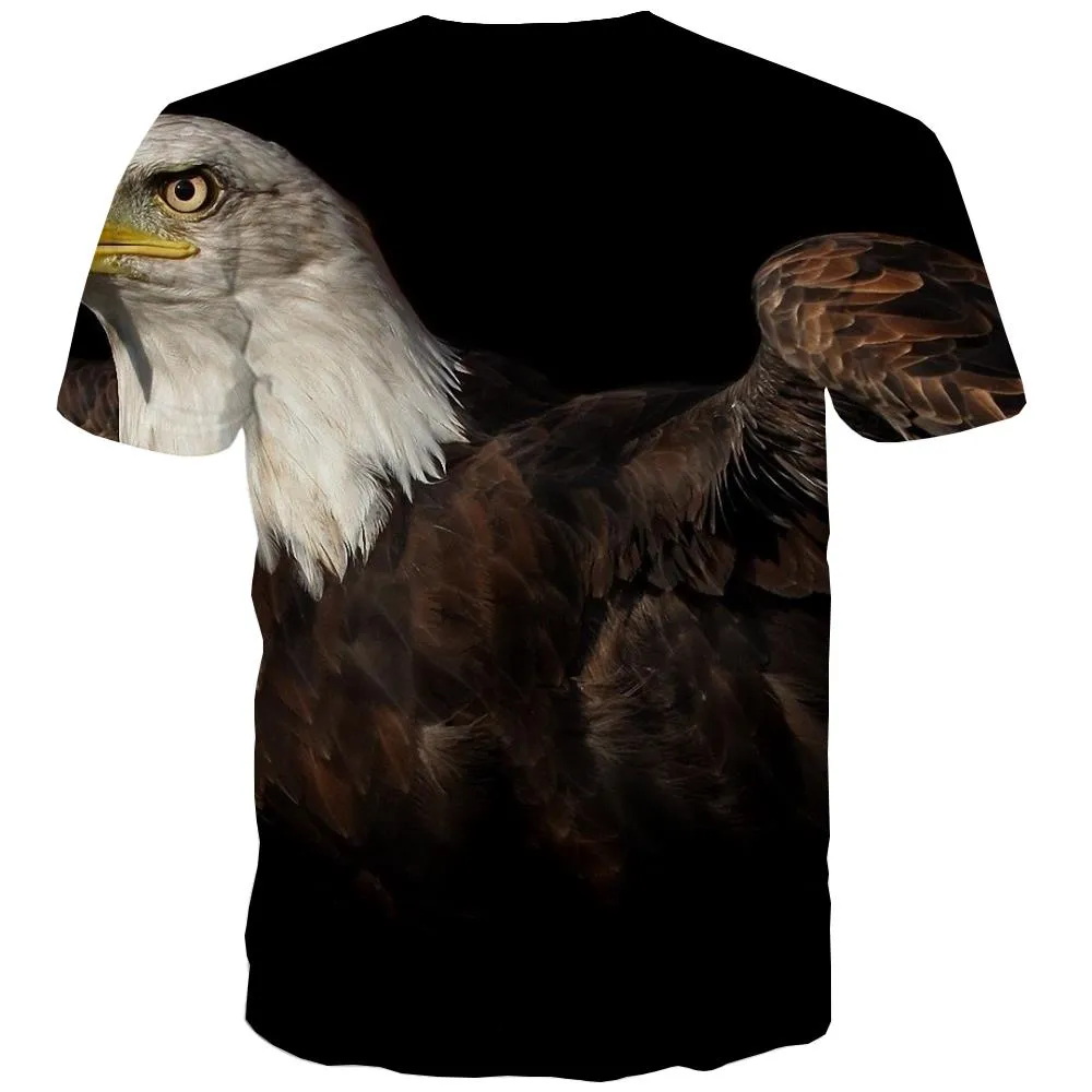 USA T shirts Men Animal Tshirts Novelty Raptor T-shirts Graphic Fly Tshirts Cool Eagle Tshirt Printed