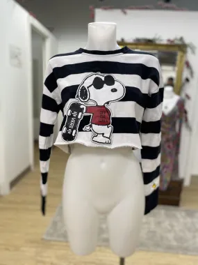 Vans x Peanuts striped crop crewneck M