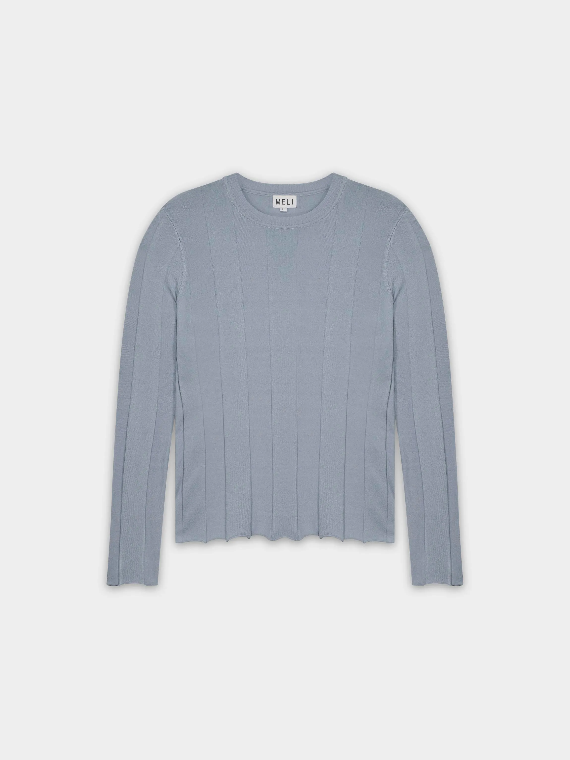 WIDE RIBBED SWEATER-STEEL BLUE