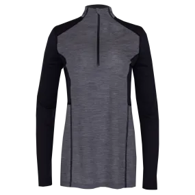 Women's Clima-Wool Merino Zip-T - Grey Heather/Black