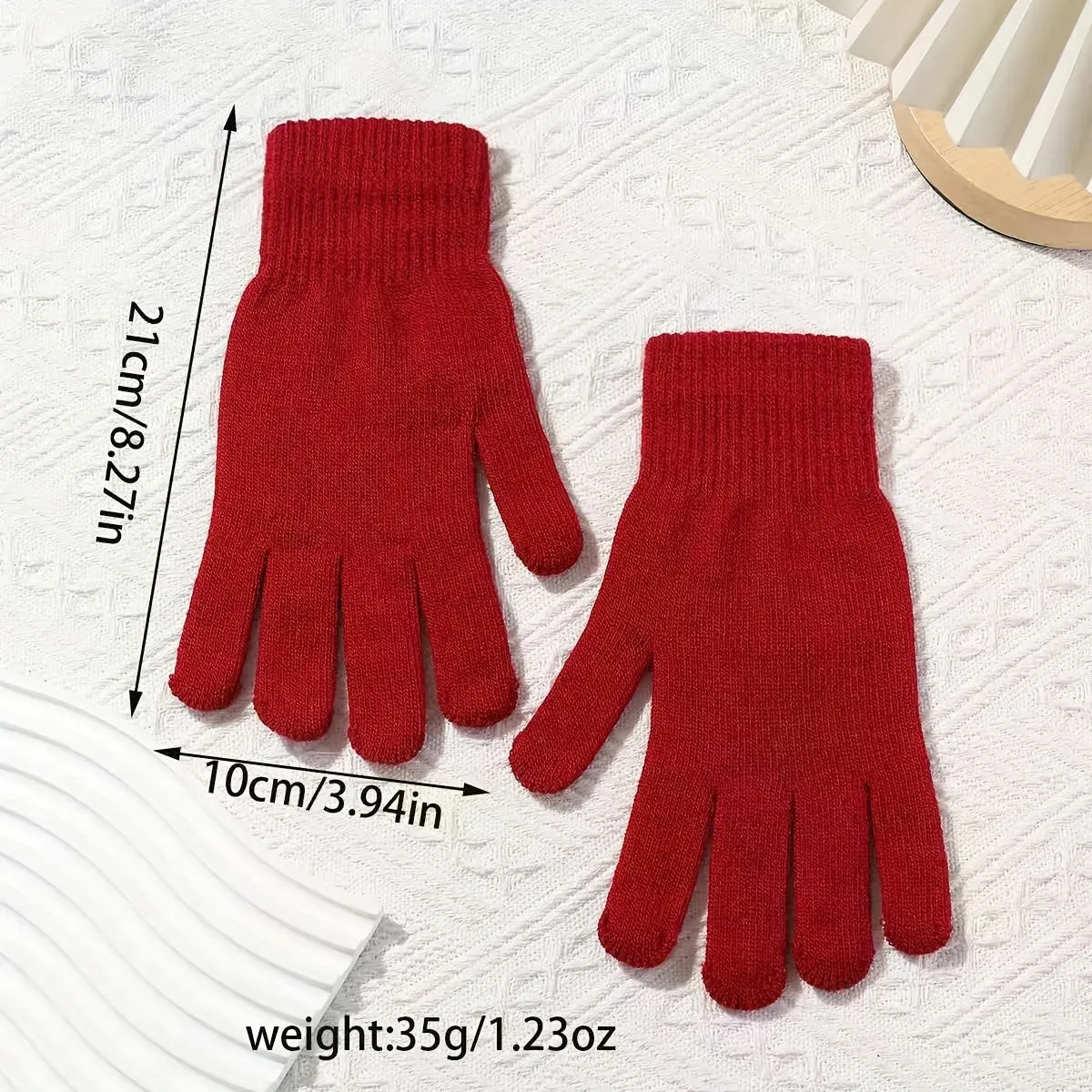 Women's Cozy Knit Gloves - Stretchy, Warm & Decorative Split-Finger Design For Casual Outings