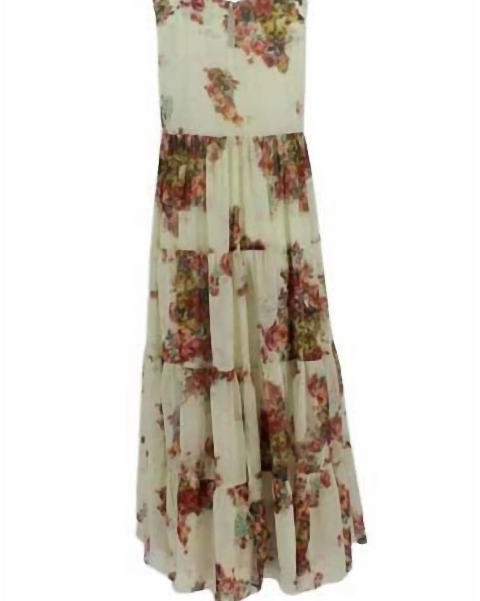 Women'S Flower Bouquet Sleeveless Dress in Cream | Cream