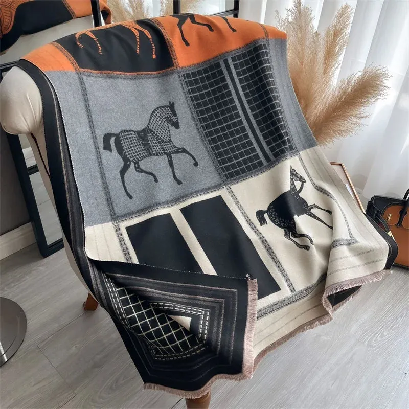 Women's Horse Print Scarf Shawl