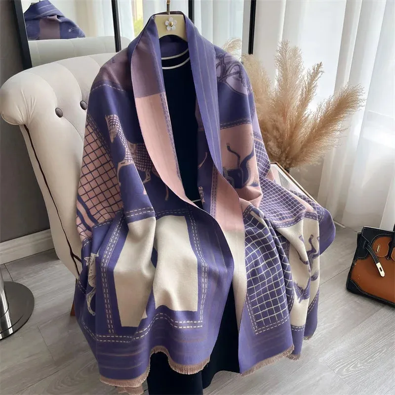 Women's Horse Print Scarf Shawl