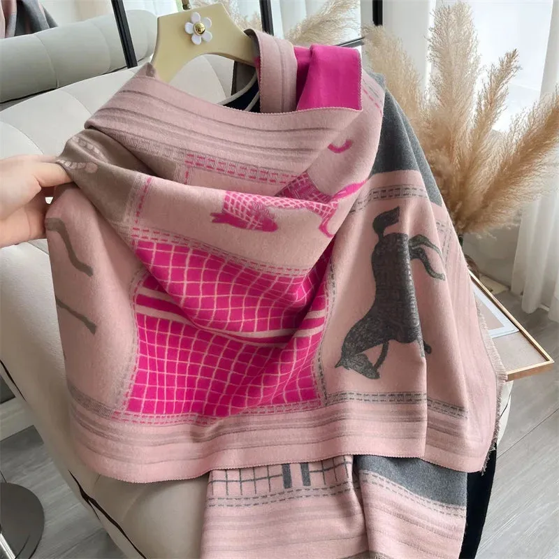 Women's Horse Print Scarf Shawl